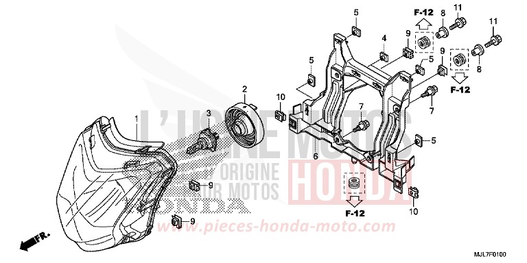 SCHEINWERFER von Integra 750 GRAPHITE BLACK (NHB01) von 2014